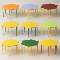 Masa reglabila pentru gradinita hexagonala