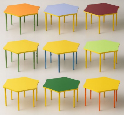 Masa reglabila pentru gradinita hexagonala