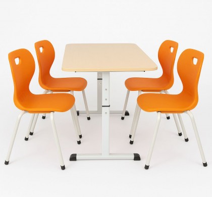 Set pentru cantina masă cu 4 scaune Monobloc