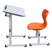 Set reglabil Banca scolara cu blat rabatabil plus scaun monoblok