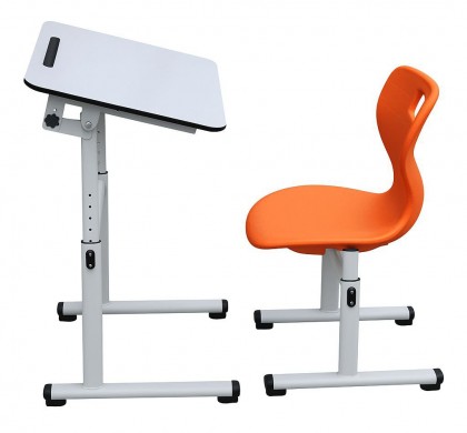 Set reglabil Banca scolara cu blat rabatabil plus scaun monoblok