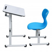 Set reglabil Banca scolara cu blat rabatabil plus scaun monoblok