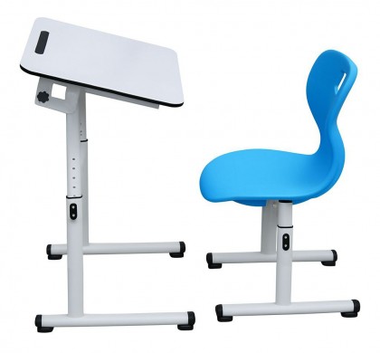 Set reglabil Banca scolara cu blat rabatabil plus scaun monoblok