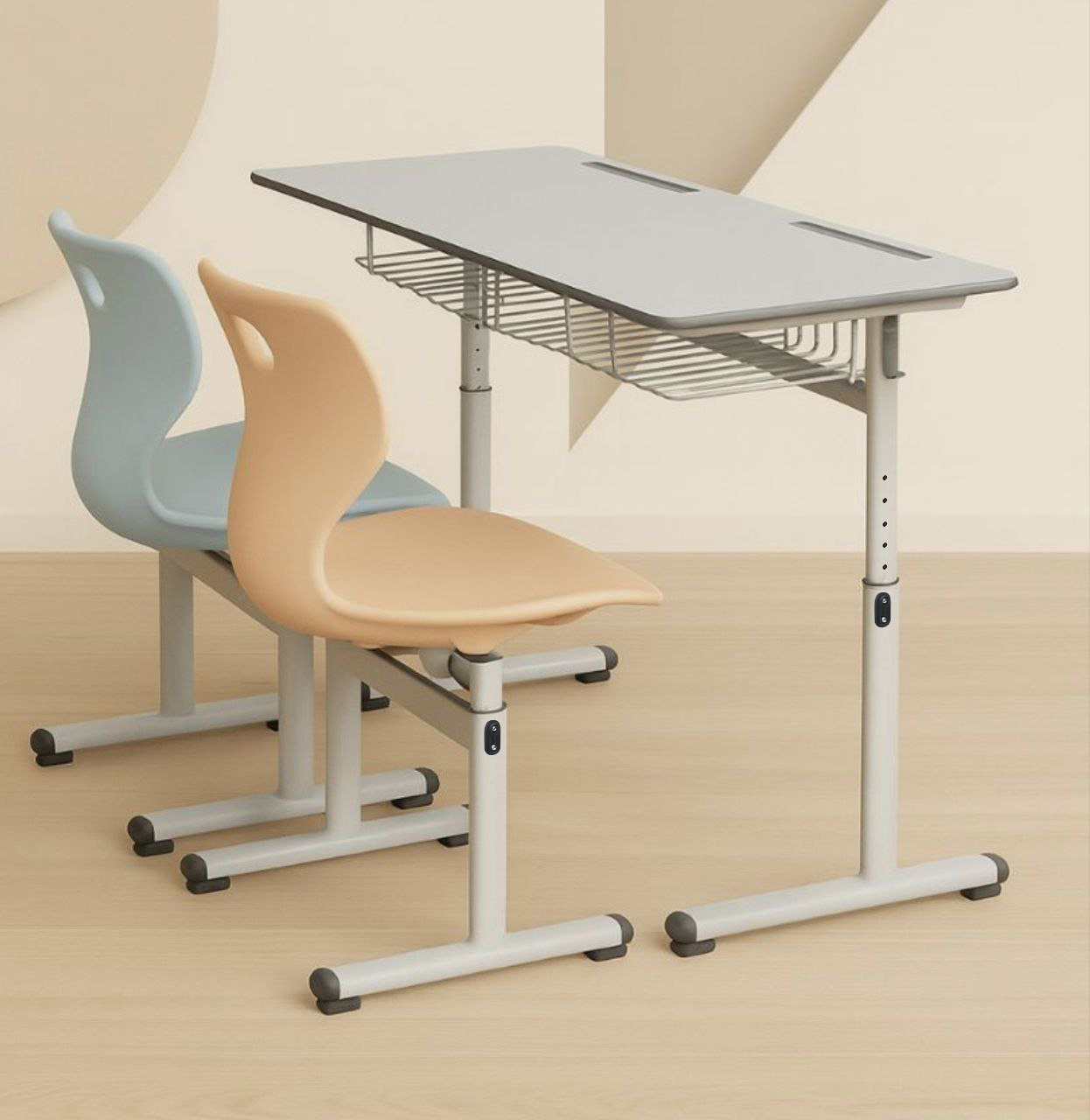 Set reglabil Banca scolara plus 2 scaune monoblok